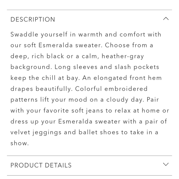 Johnny Was Black Sweater with Multicolor Embroidery - Picture 15 of 15